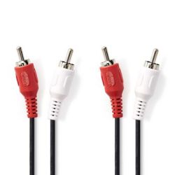 Cable de audio estéreo | 2x RCA macho - 2x RCA macho | 1,5 m | negro ND220 Nedis