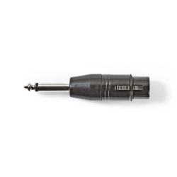 Adattatore XLR Mono - Femmina a 3 Pin XLR - Maschio da 6,35 mm - Nero ND2655 Nedis
