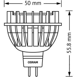 Lampadina 8W GU5.3 luce calda 621 lumen Osram N030 Osram