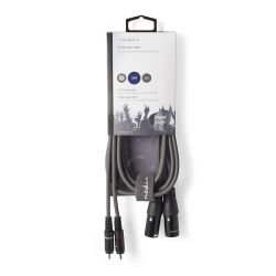 Cavo Audio XLR 2x Maschio a 3 Pin XLR - 2x Maschio RCA 1.5 m Grigio ND2292 Nedis