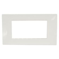 Plaque de recouvrement 4 places blanche compatible Vimar EL2216 