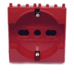 Presa schuko per segnalzione linea dedicata/emergenza rosso compatibile Vimar EL2404 