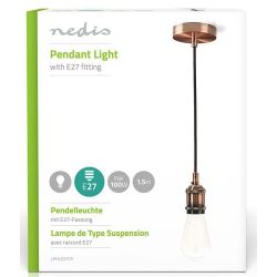 Luce da soffitto E27 color rame 1,50m WB1480 Nedis