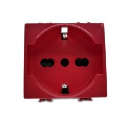Prise Schuko pour signalisation ligne rouge dédiée/d'urgence, compatible Living International EL2121 