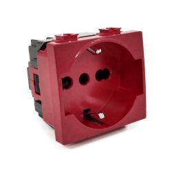 Prise Schuko pour signalisation ligne rouge dédiée/d'urgence, compatible Living International EL2121 