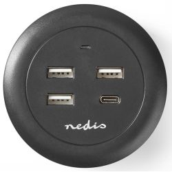 Caricabatterie da muro/scrivania ricarica rapida USB-C™/3xUSB-A 30W 1x3A/3x2.1A ND1261 Nedis