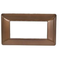 Placca 4 posti in tecnopolimero color bronzo compatibile Matix EL1018 