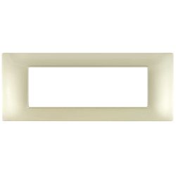 Placca in tecnopolimero 7 posti color sabbia compatibile Vimar Plana EL003 