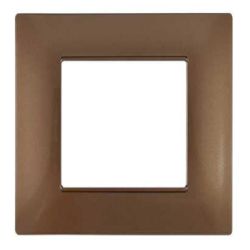 Placca in tecnopolimero 2 posti color rame compatibile Vimar Plana EL041 