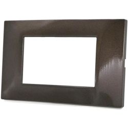 Placca in tecnopolimero 3 posti color bronzo compatibile Vimar Plana EL271 