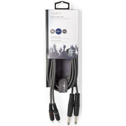 Cavo audio stereo 2x 6,35 mm maschio - 2x maschio RCA Placcato nickel 3m ND6905 Nedis