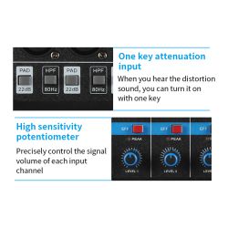 Mixer professionale 5 canali Bluetooth/USB/Stereo RCA SP695 