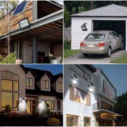 Kit faro LED dimmerabile 100W 6500K 7.000lm IP67 con pannello solare e telecomando WB1257 