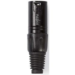 Connettore XLR 3-Pin Maschio nichelato Diametro ingresso cavo 5mm Nero ND4894 Nedis