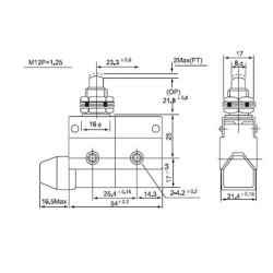 Interruttore di fine corsa orizzontale con pulsante 250V 10A CF7310 Fato EL2629 FATO