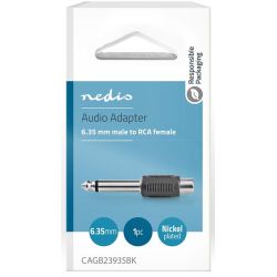 Adattatore audio mono Maschio da 6,35mm-Femmina RCA confezione da 10 pezzi ND3946 Nedis