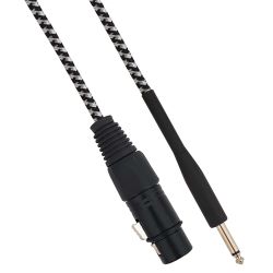 Cavo XLR Cannon femmina a Jack 6.35 maschio 5 metri Mono - Bianco/Nero SP294 