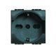 Presa schuko universale 16A-250V nero compatibile Living International EL2300 